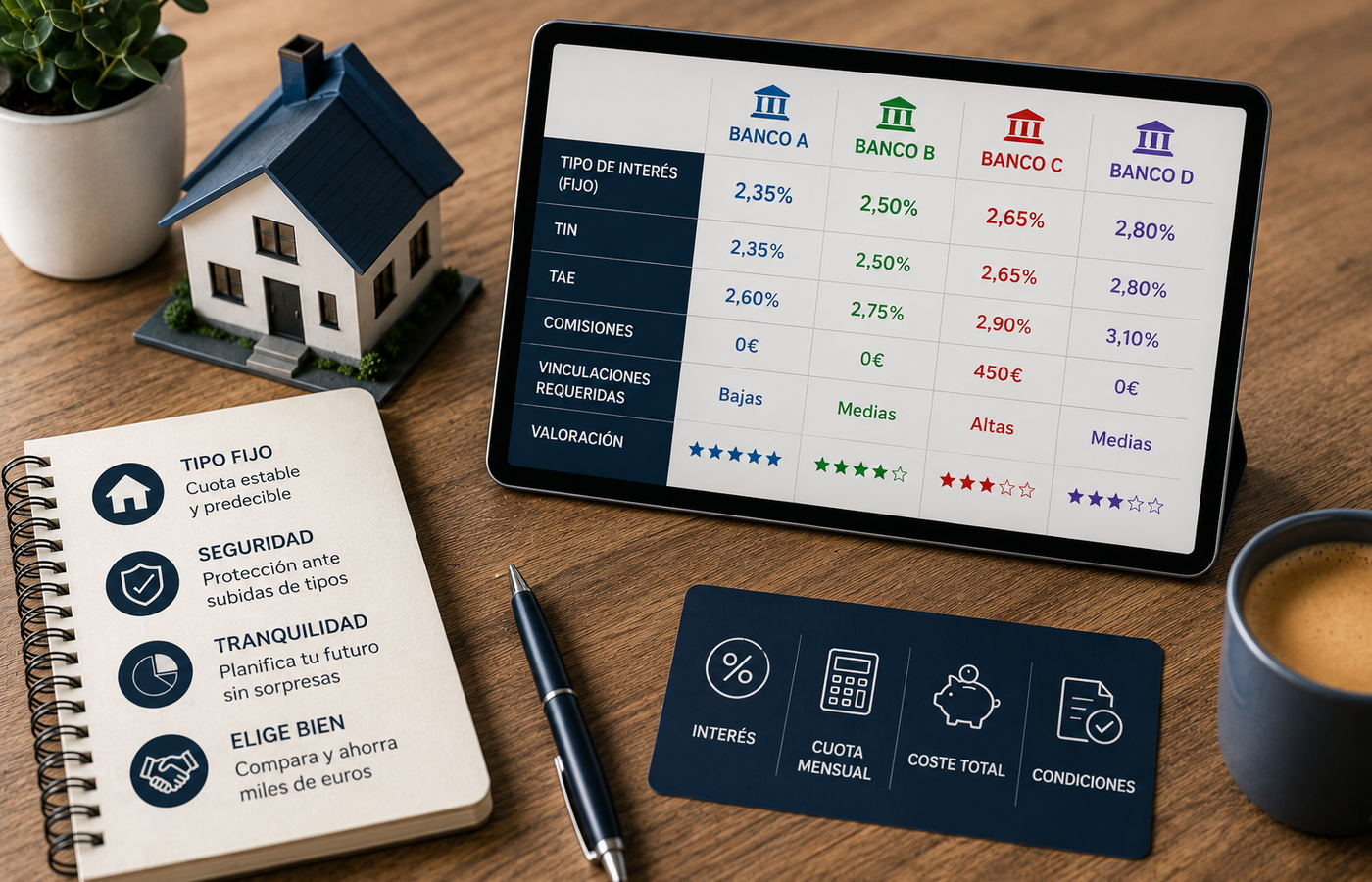 Mejores hipotecas fijas de 2026: comparativa de bancos